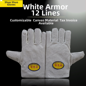 Plátené rukavice na zváranie s plnou podšívkou, dvojvrstvové, zosilnené pre pracovisko a dielňu