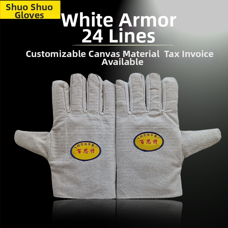 Plátené rukavice na zváranie s plnou podšívkou, dvojvrstvové, zosilnené pre pracovisko a dielňu