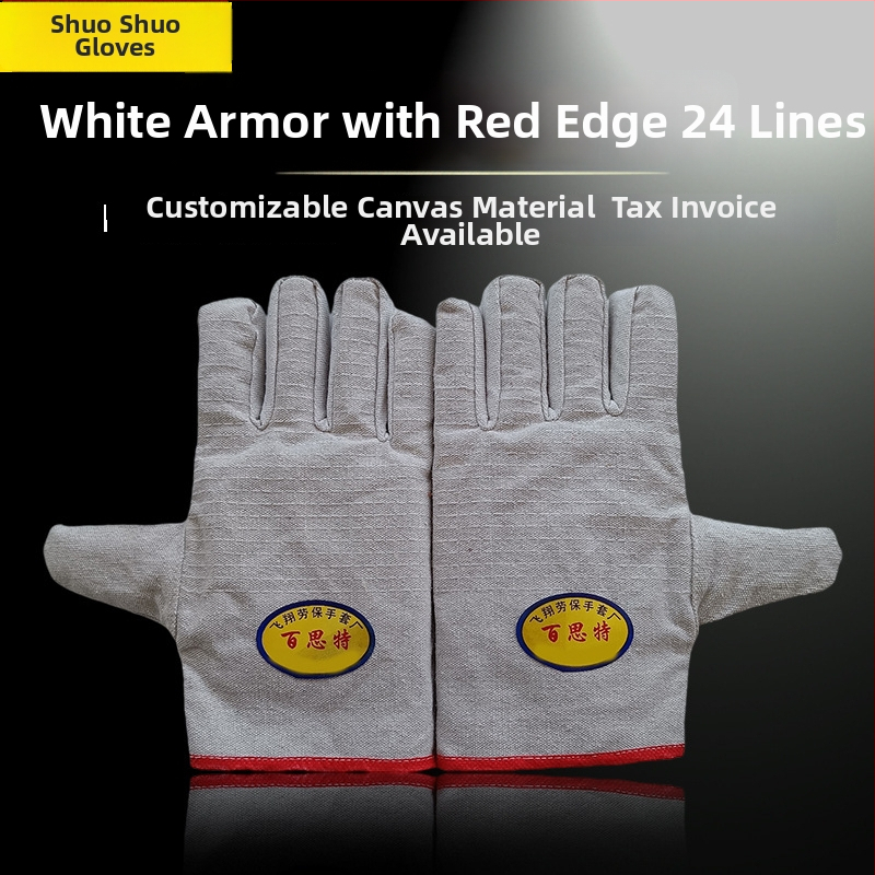 Plátené rukavice na zváranie s plnou podšívkou, dvojvrstvové, zosilnené pre pracovisko a dielňu