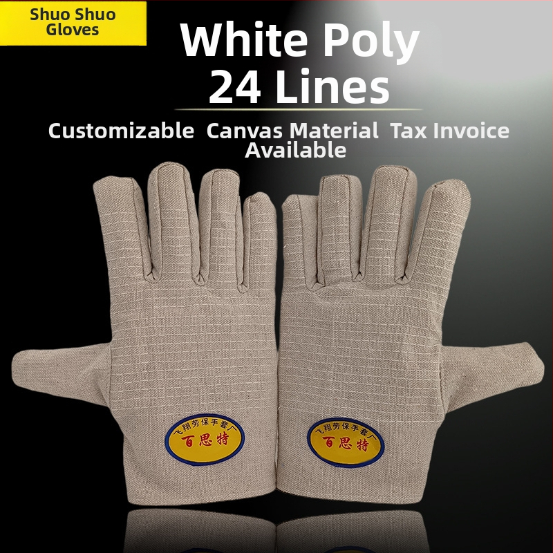 Plátené rukavice na zváranie s plnou podšívkou, dvojvrstvové, zosilnené pre pracovisko a dielňu