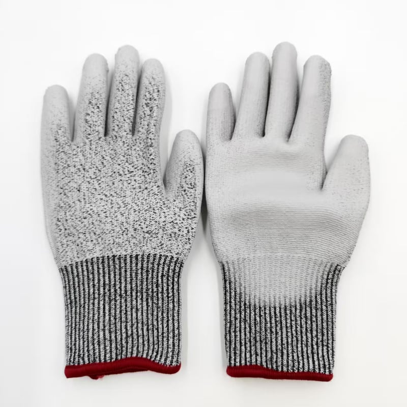 Γάντια αντίκοπας HPPE με επίστρωση PU, επιπέδου 5, ανθεκτικά στη φθορά, για εργοτάξιο και επεξεργασία γυαλιού