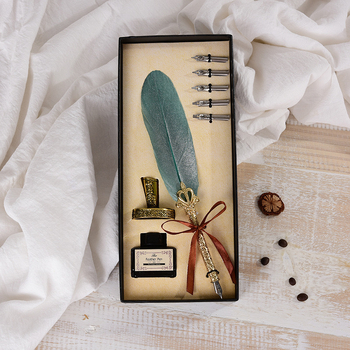 Pero s izrezbarenom podnožem, Crown Feather Pen model, poklon pakiranje, prilagođeni logotip