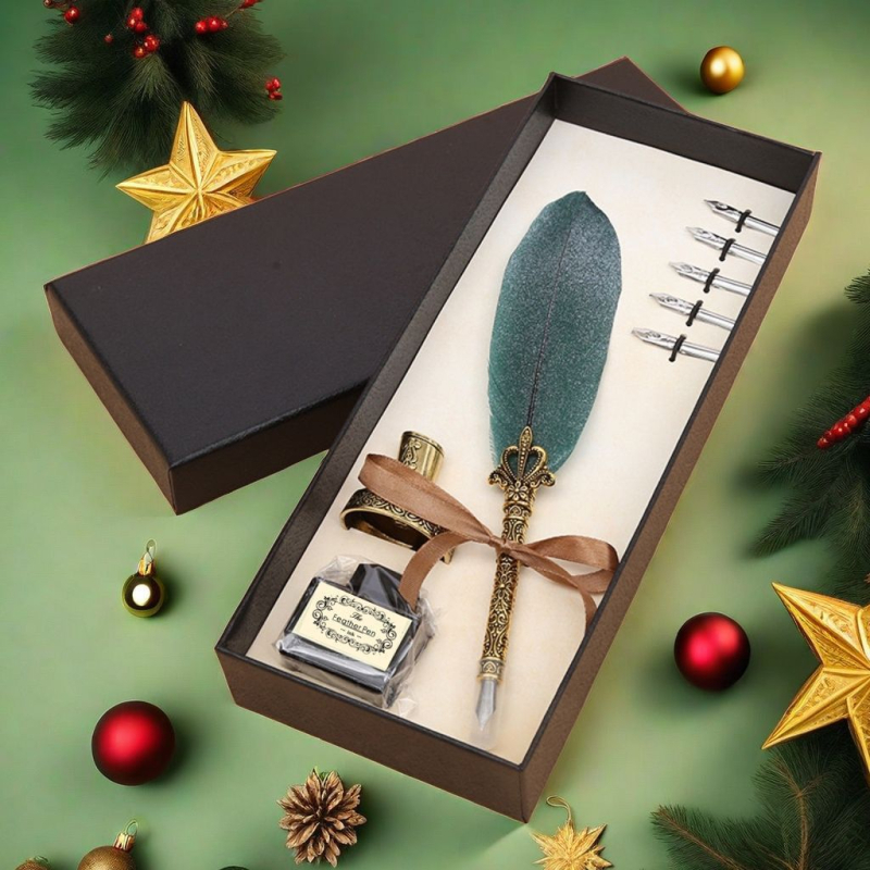Pero s izrezbarenom podnožem, Crown Feather Pen model, poklon pakiranje, prilagođeni logotip
