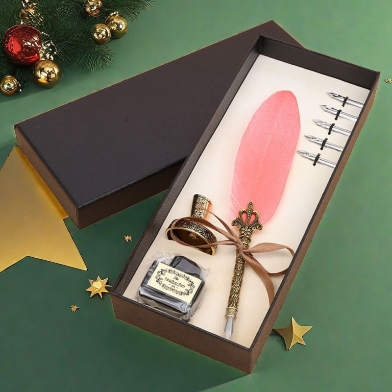 Pero s izrezbarenom podnožem, Crown Feather Pen model, poklon pakiranje, prilagođeni logotip