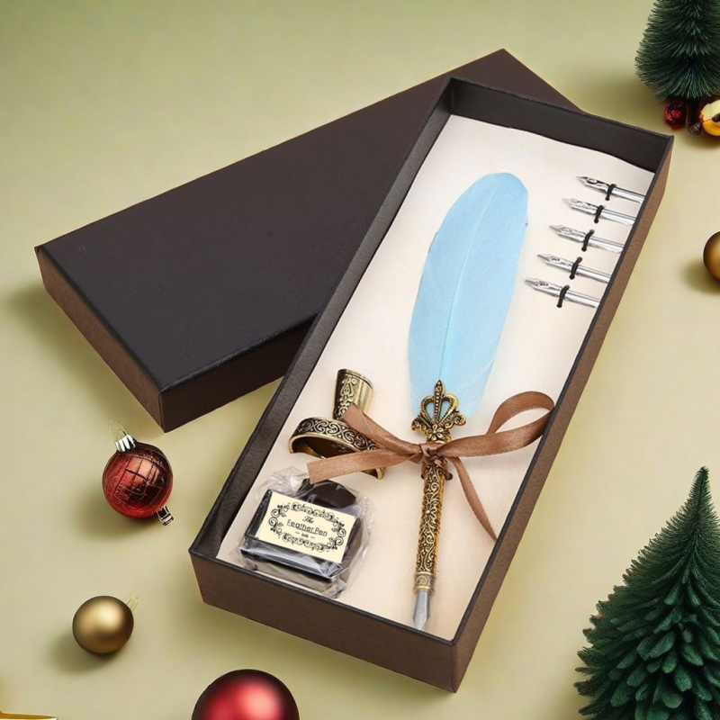 Pero s izrezbarenom podnožem, Crown Feather Pen model, poklon pakiranje, prilagođeni logotip