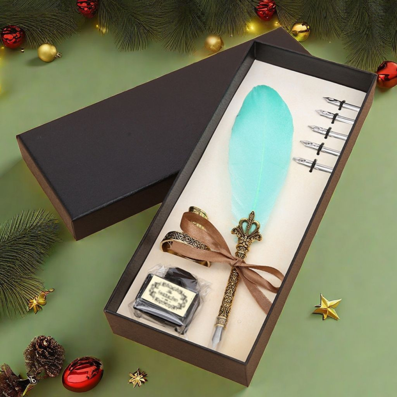 Pero s izrezbarenom podnožem, Crown Feather Pen model, poklon pakiranje, prilagođeni logotip