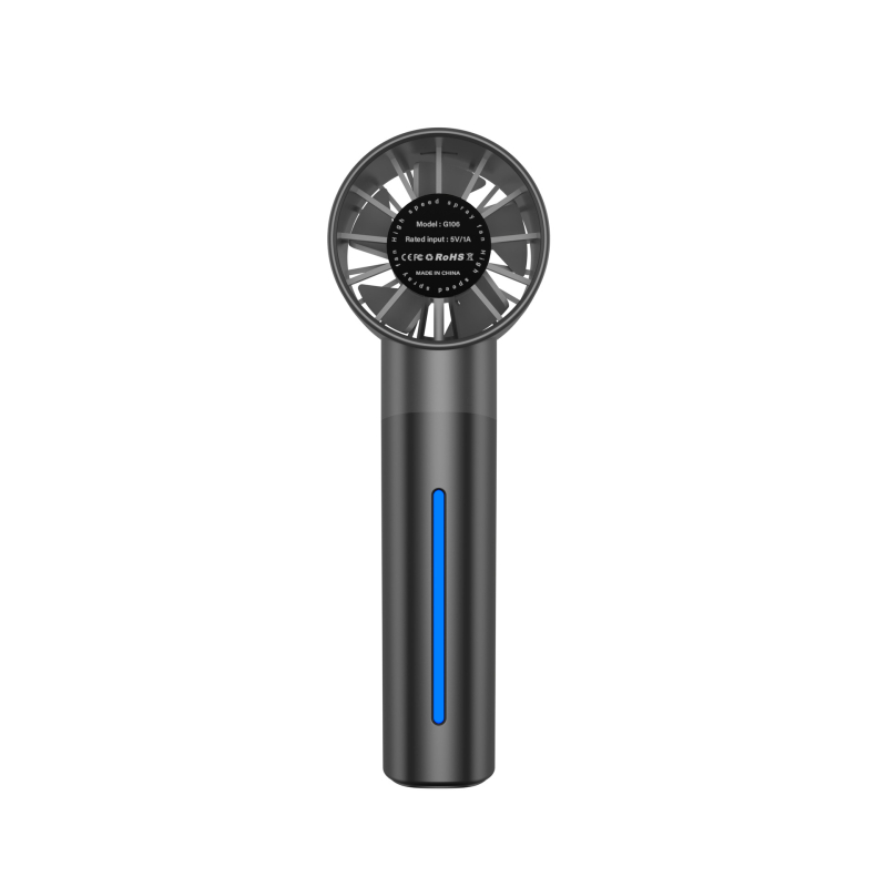 Ručni USB punjivi ventilator s raspršivačem, brushless motor, 5 lopatica, 5 brzina, ugrađena baterija 1000–1200mAh, za vanjsku upotrebu