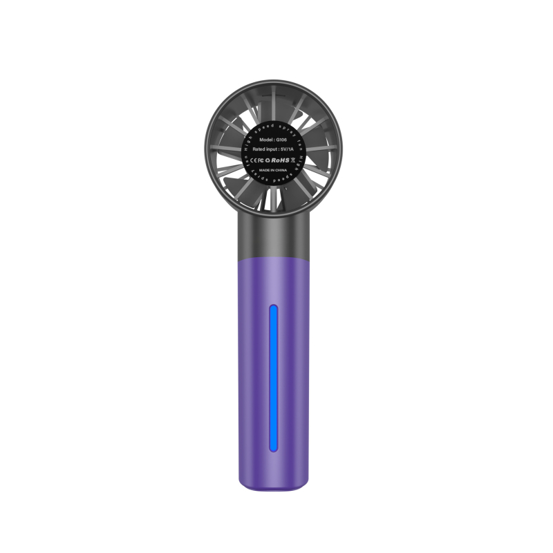 Ručni USB punjivi ventilator s raspršivačem, brushless motor, 5 lopatica, 5 brzina, ugrađena baterija 1000–1200mAh, za vanjsku upotrebu
