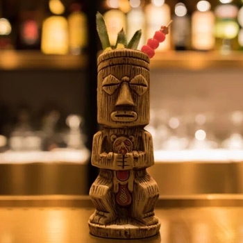 TIKI keramička čaša za koktel s motivom lubanje, moderan minimalistički dizajn, 200 g