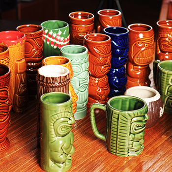 TIKI keramička čaša za koktel s motivom lubanje, moderan minimalistički dizajn, 200 g