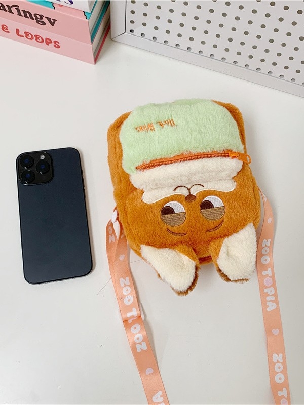 Pliš torba preko ramena s zekom, mali kvadratni dizajn, vertikalni oblik, džep za telefon i dokumente