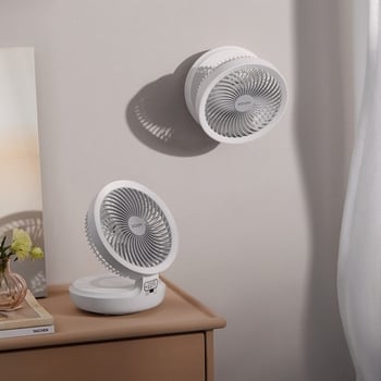 Eden ασύρματος τοίχος ανεμιστήρας USB επαναφορτιζόμενος, συμπαγές αναδιπλούμενο μοντέλο, με ενσωματωμένη μπαταρία, brushless κινητήρας, 3 ταχύτητες, τηλεχειριστήριο