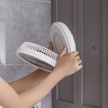 Eden ασύρματος τοίχος ανεμιστήρας USB επαναφορτιζόμενος, συμπαγές αναδιπλούμενο μοντέλο, με ενσωματωμένη μπαταρία, brushless κινητήρας, 3 ταχύτητες, τηλεχειριστήριο