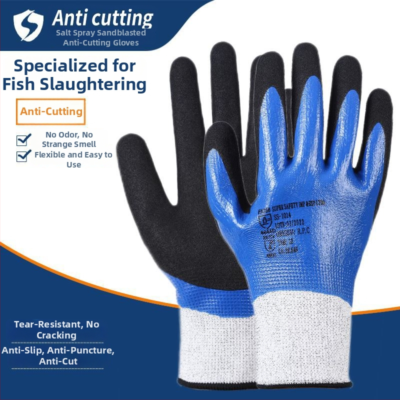 Rukavice na spracovanie rýb pre vodné pracovné prostredie, dlhé rukávy, gumovo-kožené, vodeodolné, protišmykové, odolné voči opotrebeniu, proti porezu, hrubšia verzia | Značka: Other; Hmotnosť: 1; Použitie: Kontaktujte zákaznícke služby