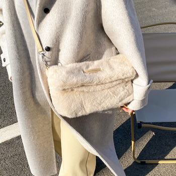 Damska vunena torbica s preklopom, velika kapaciteta, pravokutna crossbody torba s jednim remenom, magnetsko zatvaranje, podstava od velura, pretinac za telefon, gradski stil, zima 2025