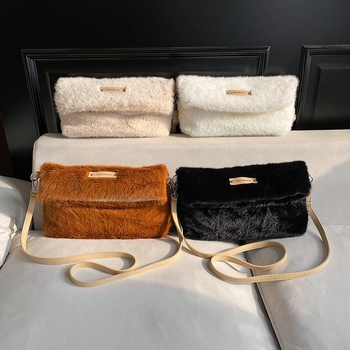 Damska vunena torbica s preklopom, velika kapaciteta, pravokutna crossbody torba s jednim remenom, magnetsko zatvaranje, podstava od velura, pretinac za telefon, gradski stil, zima 2025