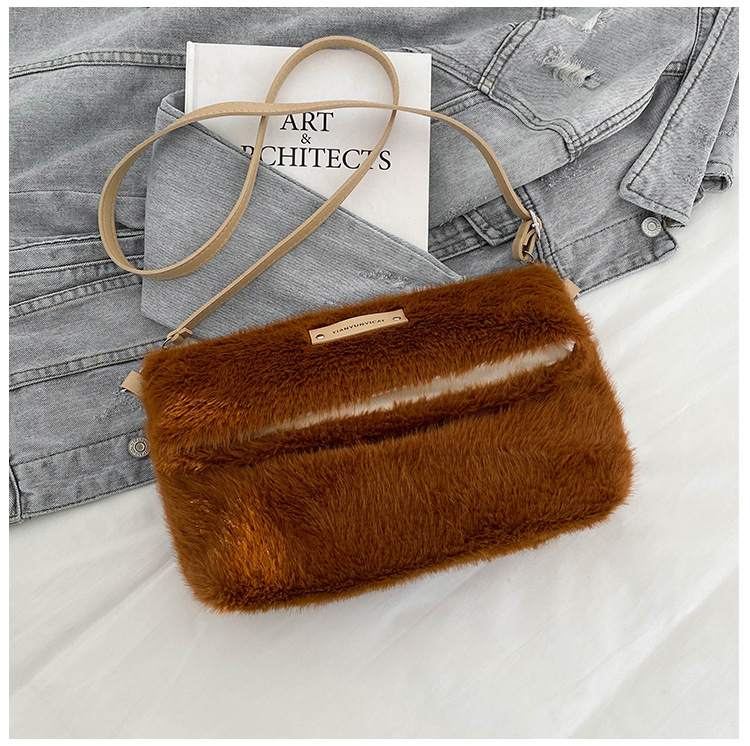 Damska vunena torbica s preklopom, velika kapaciteta, pravokutna crossbody torba s jednim remenom, magnetsko zatvaranje, podstava od velura, pretinac za telefon, gradski stil, zima 2025