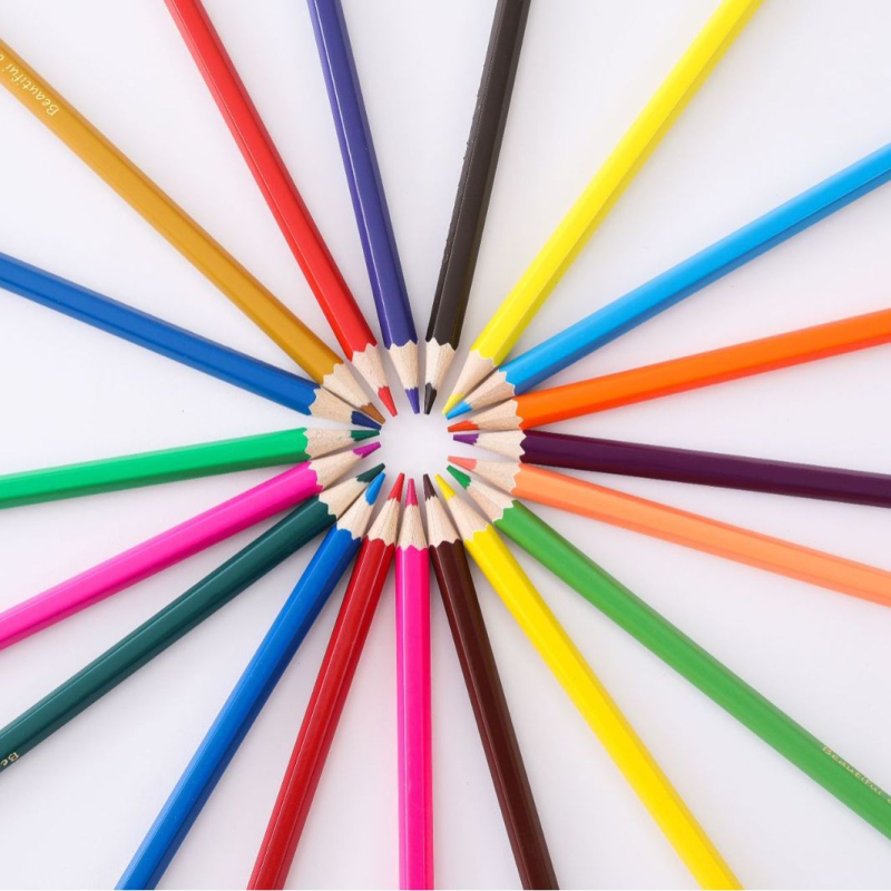 Školske bojice — drveno kućište, cilindrična ambalaža, brend purespirit, tip: Drugo