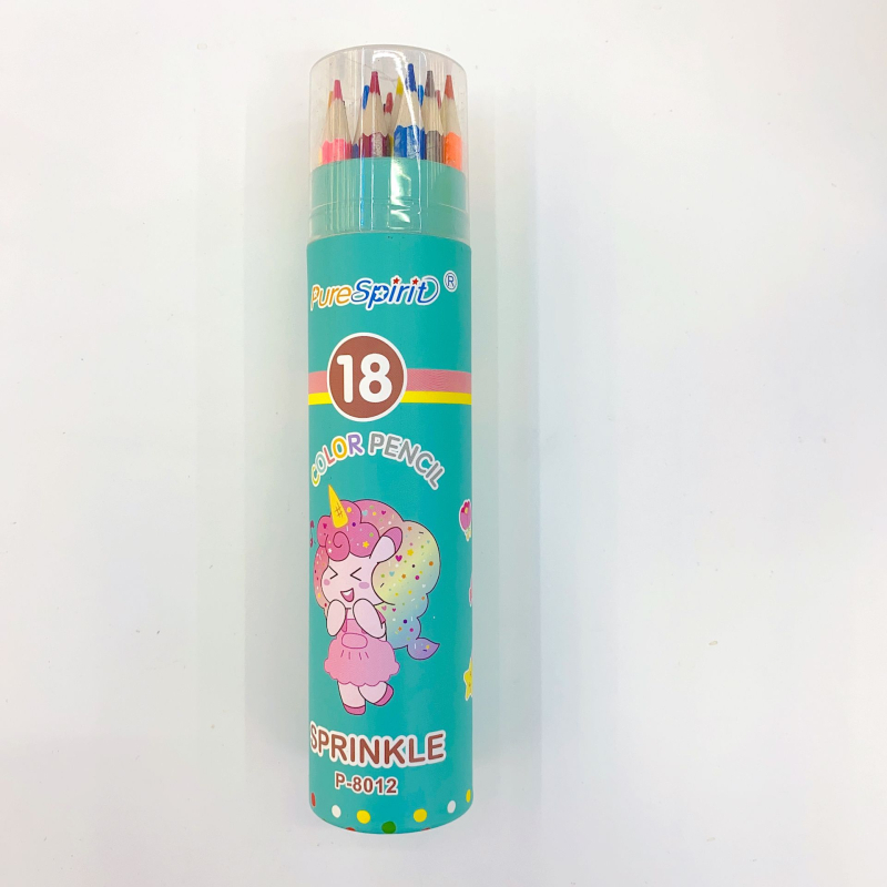 Školske bojice — drveno kućište, cilindrična ambalaža, brend purespirit, tip: Drugo