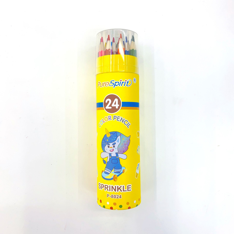 Školske bojice — drveno kućište, cilindrična ambalaža, brend purespirit, tip: Drugo