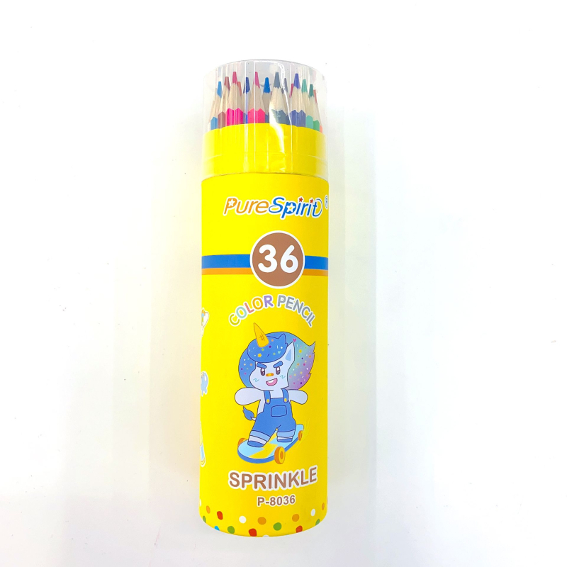 Školske bojice — drveno kućište, cilindrična ambalaža, brend purespirit, tip: Drugo