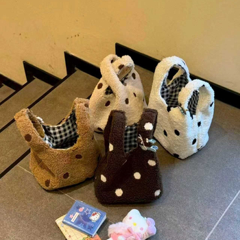 Casual pliš torba, kutija-oblik, otvoreni gornji dio, poliester podstava, jesen 2025 izdanje