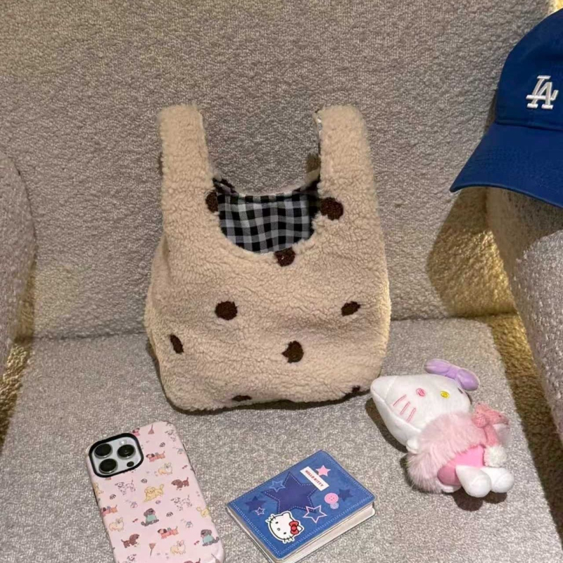 Casual pliš torba, kutija-oblik, otvoreni gornji dio, poliester podstava, jesen 2025 izdanje