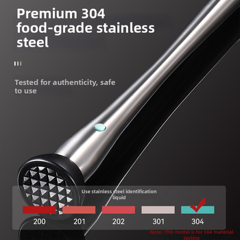 Aijige Nerezová oceľ 304 kladivo na drvenie ľadu a muddler na citrónový čaj - Moderný jednoduchý štýl