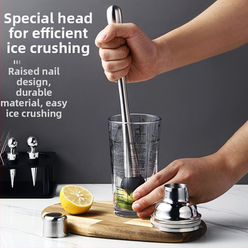 Aijige Nerezová oceľ 304 kladivo na drvenie ľadu a muddler na citrónový čaj - Moderný jednoduchý štýl