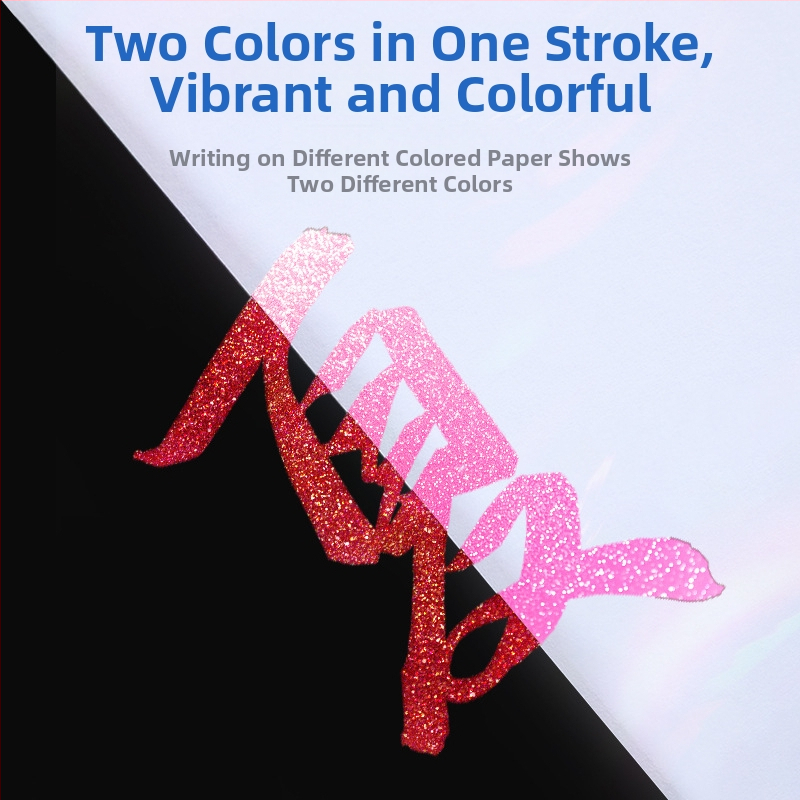 Dvojstranný akrylový marker s glitrom a mäkkým hrotom na akvarel, guľatý hrot, nevymazateľný, pre študentov a denníky