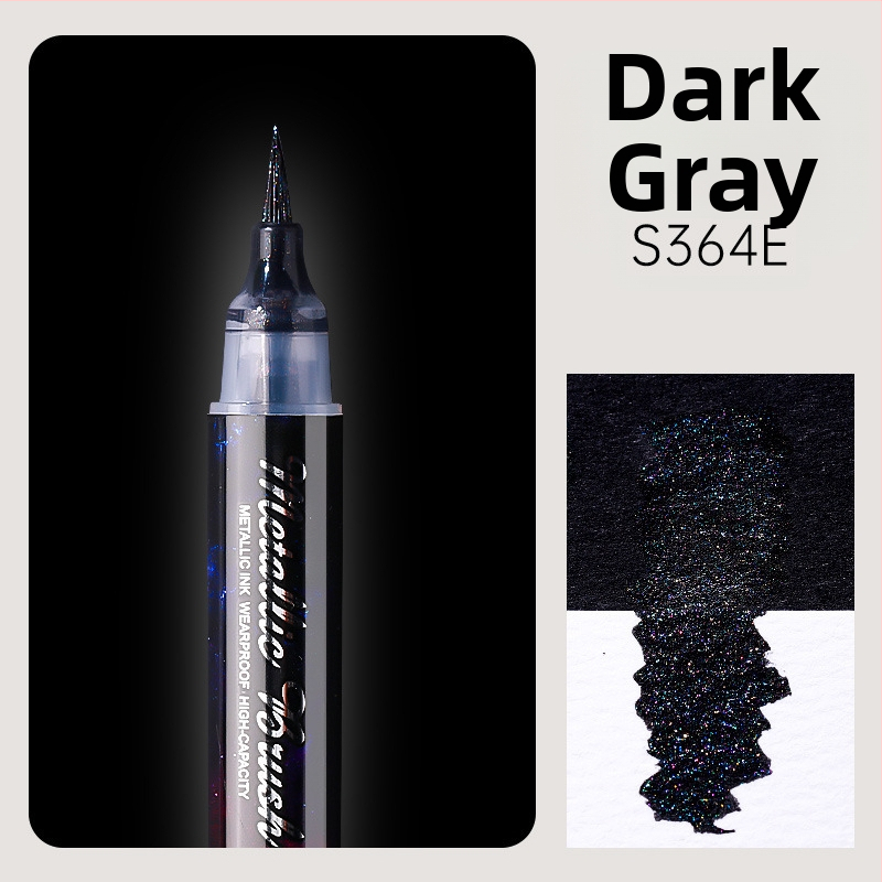 Dvojstranný akrylový marker s glitrom a mäkkým hrotom na akvarel, guľatý hrot, nevymazateľný, pre študentov a denníky