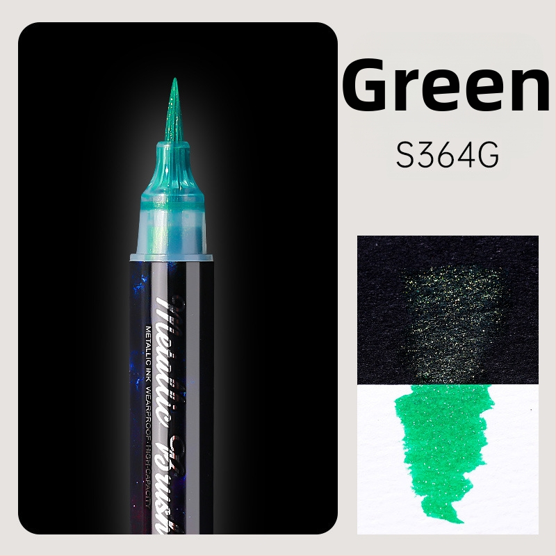 Dvojstranný akrylový marker s glitrom a mäkkým hrotom na akvarel, guľatý hrot, nevymazateľný, pre študentov a denníky