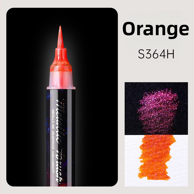 Dvojstranný akrylový marker s glitrom a mäkkým hrotom na akvarel, guľatý hrot, nevymazateľný, pre študentov a denníky