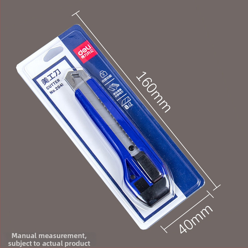 Deli výtvarný nôž, plastovo-kovové telo, šírka čepele 18 mm, hrúbka čepele 0,5 mm, model 2001-2057