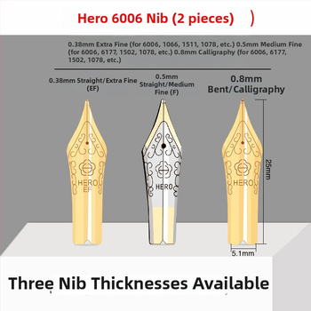 Hero EF hrot na pero — náhradný hrot pre plniace pero, kovový, kompatibilný s modelmi 359, 1060, 1021, 6006; balenie 10 kusov
