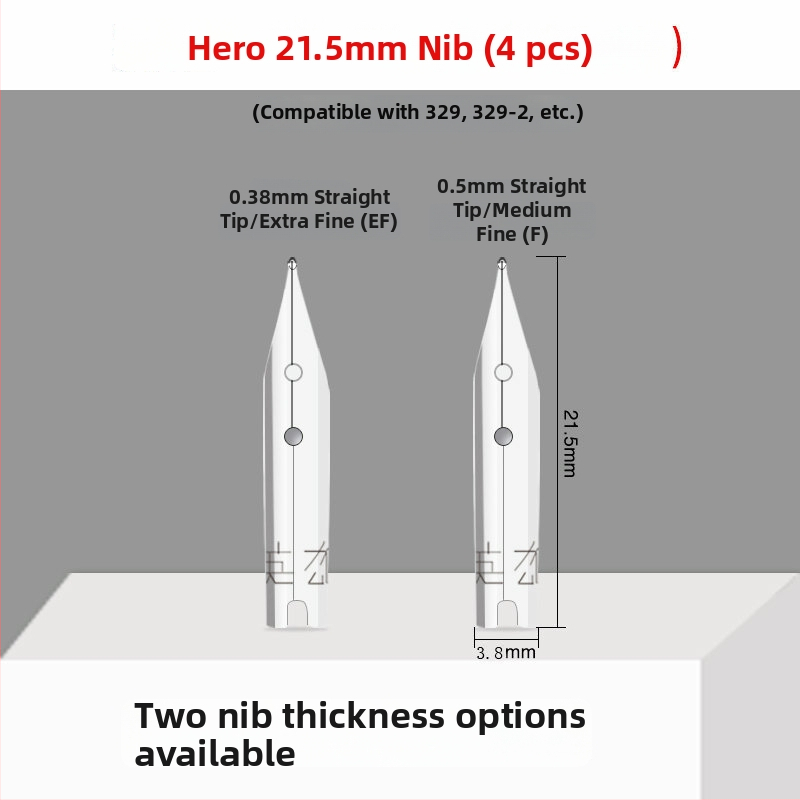 Hero EF hrot na pero — náhradný hrot pre plniace pero, kovový, kompatibilný s modelmi 359, 1060, 1021, 6006; balenie 10 kusov