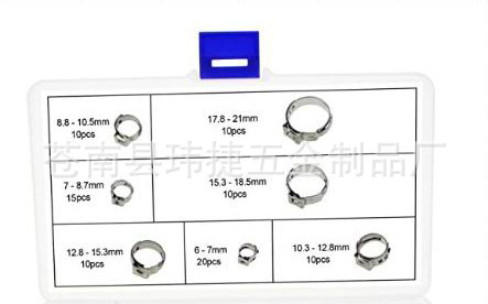 Sada jednoduchej svorky, nominálny priemer 6–28.6 mm, upevňovací priemer 6–29.6 mm, rozsah použitia 7–21