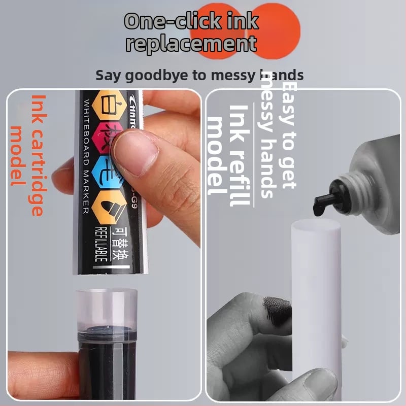 Náhradný sáčok s atramentom pre marker na tabuľu, model WB-G9, 12 kusov v krabičke, plastové puzdro, šírka čiary 1–2 mm, kancelárske použitie