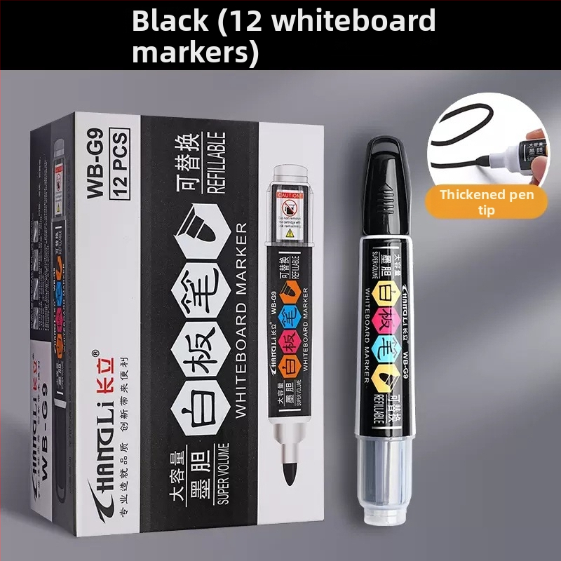 Náhradný sáčok s atramentom pre marker na tabuľu, model WB-G9, 12 kusov v krabičke, plastové puzdro, šírka čiary 1–2 mm, kancelárske použitie