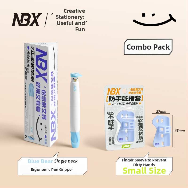 Držadlo na pero pre deti – korekcia polohy, silikon+ABS, balené v krabici NBX