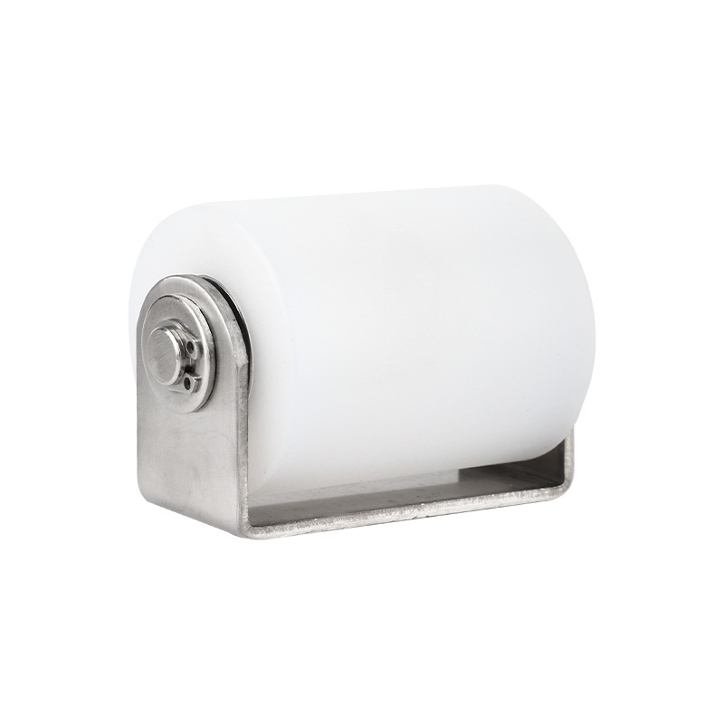 Roată din oțel inoxidabil cu role din nylon pentru uși glisante, roată de poziționare, rulment dublu, utilizare industrială; dimensiuni 40×50 / 40×65 / 50×65