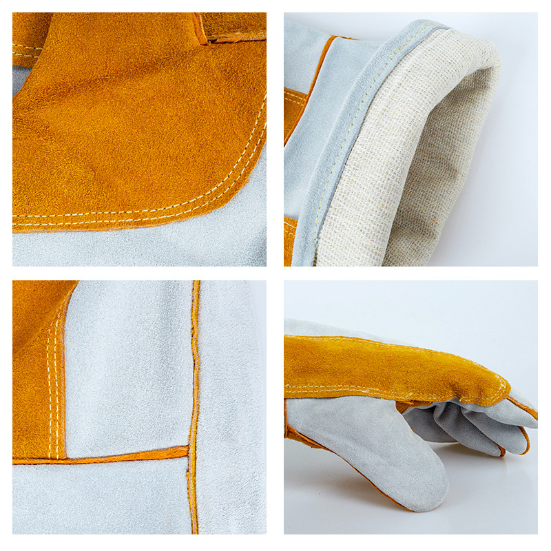 Shield Guard γάντια συγκόλλησης από δέρμα βοδινού για ηλεκτροσυγκόλληση — ανθεκτικά στη φθορά, θερμομονωτικά, κατά των εγκαυμάτων, παχύτερα και μαλακά