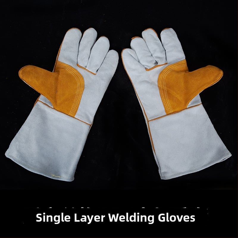 Shield Guard γάντια συγκόλλησης από δέρμα βοδινού για ηλεκτροσυγκόλληση — ανθεκτικά στη φθορά, θερμομονωτικά, κατά των εγκαυμάτων, παχύτερα και μαλακά