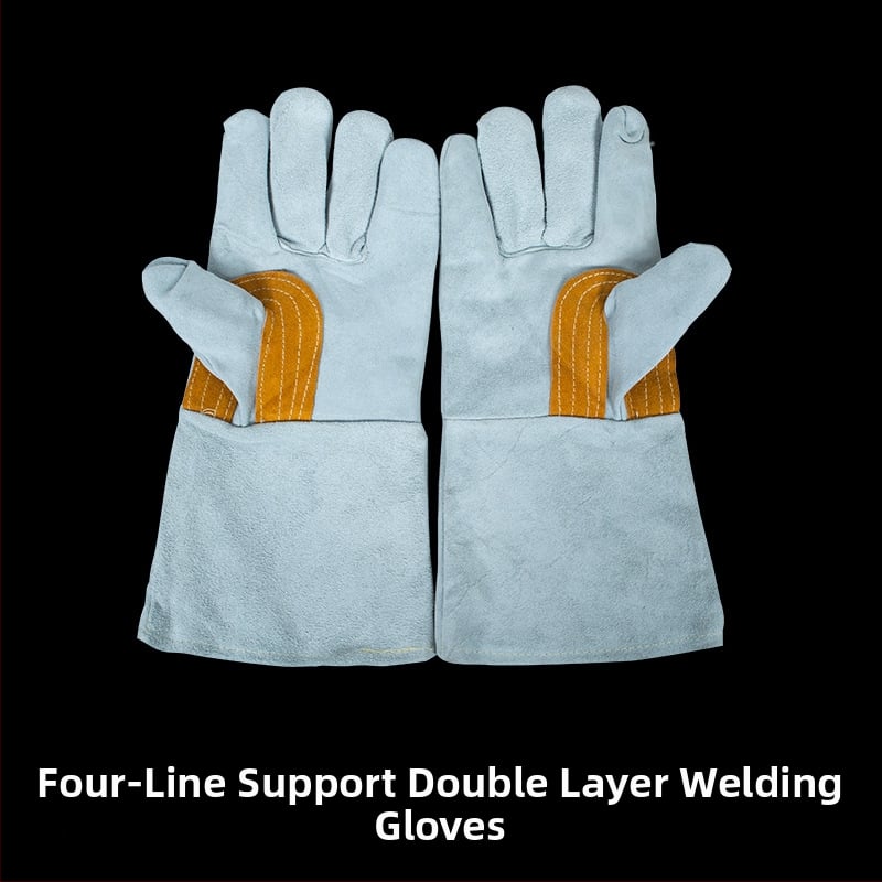 Shield Guard γάντια συγκόλλησης από δέρμα βοδινού για ηλεκτροσυγκόλληση — ανθεκτικά στη φθορά, θερμομονωτικά, κατά των εγκαυμάτων, παχύτερα και μαλακά
