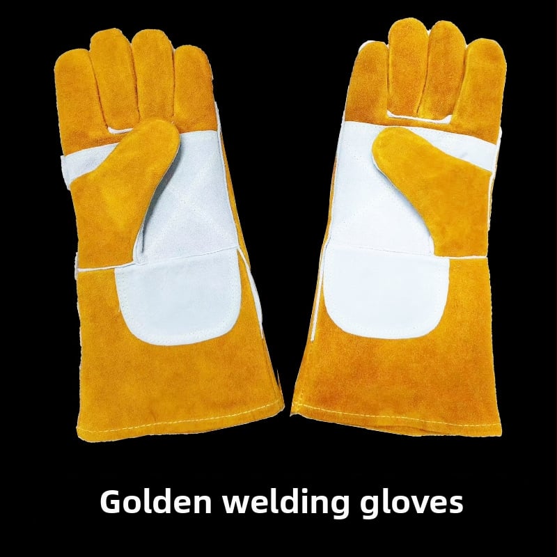 Shield Guard γάντια συγκόλλησης από δέρμα βοδινού για ηλεκτροσυγκόλληση — ανθεκτικά στη φθορά, θερμομονωτικά, κατά των εγκαυμάτων, παχύτερα και μαλακά