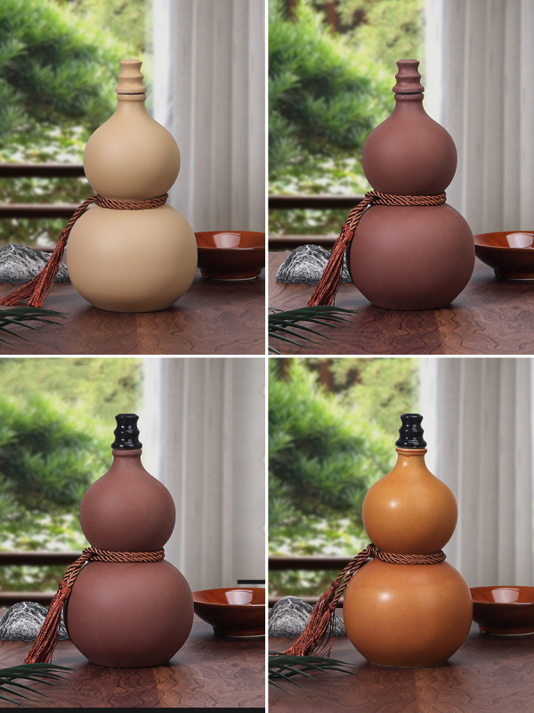 Kerámiából készült tök alakú borosüveg otthoni használatra, zárt kupakkal, borhoz, üres üveg