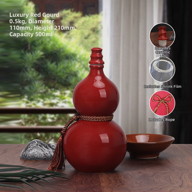 Keramická fľaša na víno v tvare tekvice, na domáce použitie, uzavretý uzáver, pre víno, prázdna fľaša