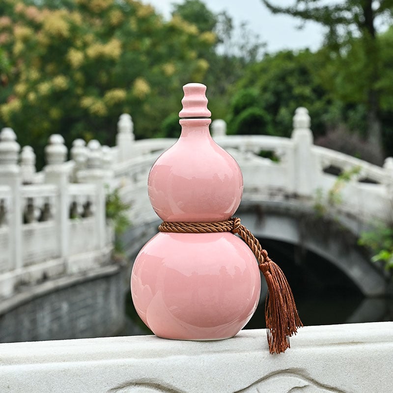 Kerámiából készült tök alakú borosüveg otthoni használatra, zárt kupakkal, borhoz, üres üveg