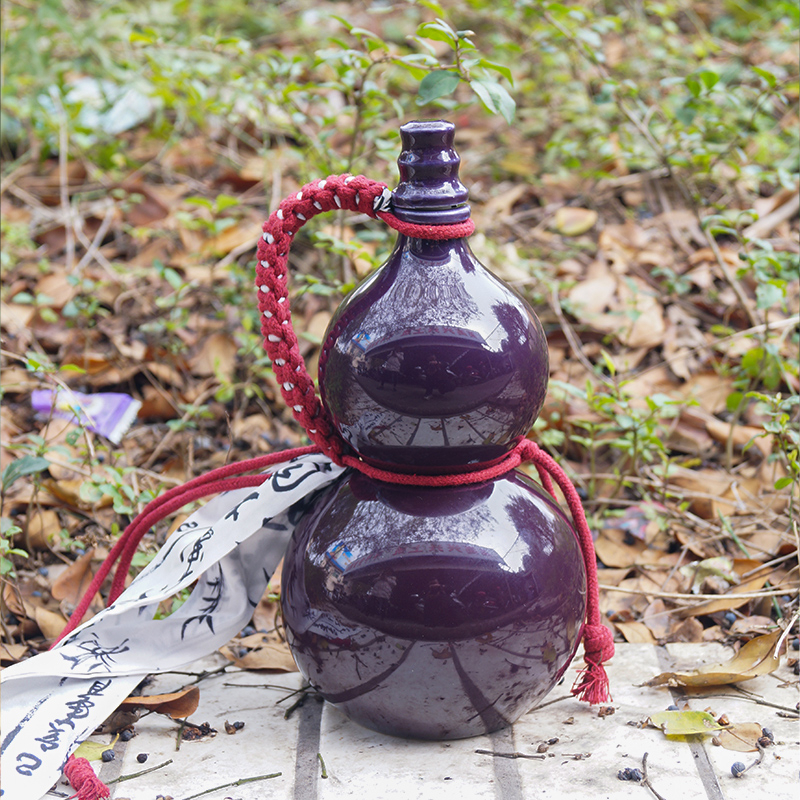 Kerámiából készült tök alakú borosüveg otthoni használatra, zárt kupakkal, borhoz, üres üveg