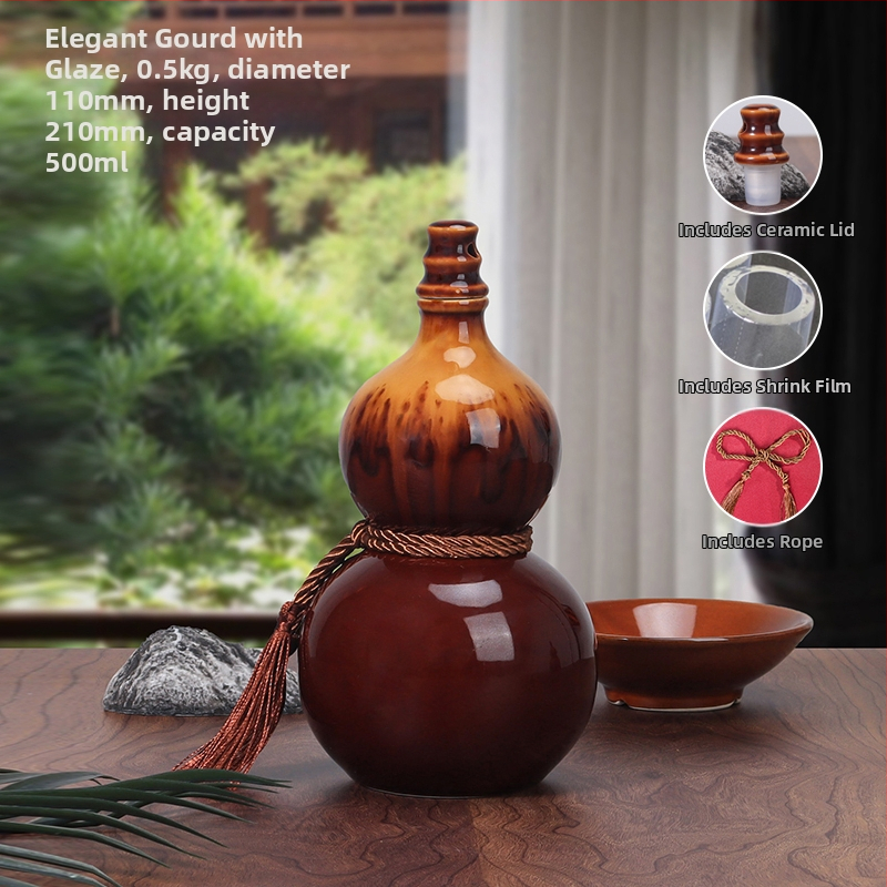 Keramická fľaša na víno v tvare tekvice, na domáce použitie, uzavretý uzáver, pre víno, prázdna fľaša